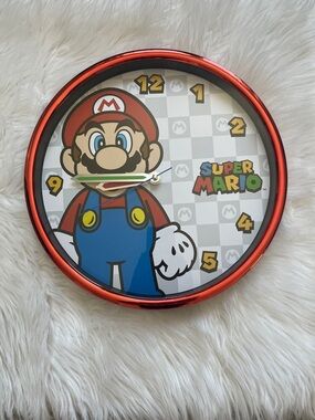 Super Mario Wall Clock - Red Chrome Frame